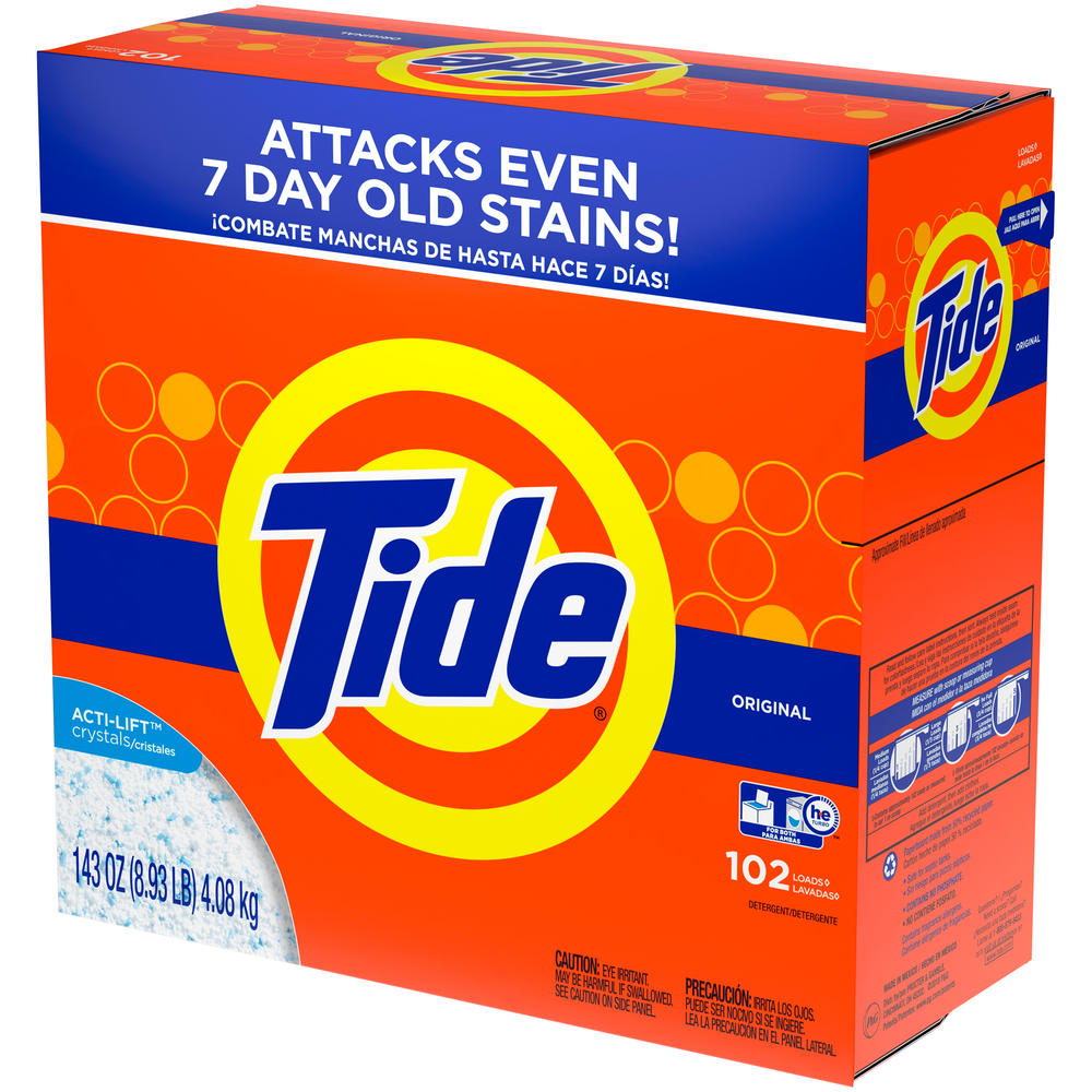 Tide HE Turbo Powder Laundry Detergent, Original Scent, 102 Loads, 143 Oz