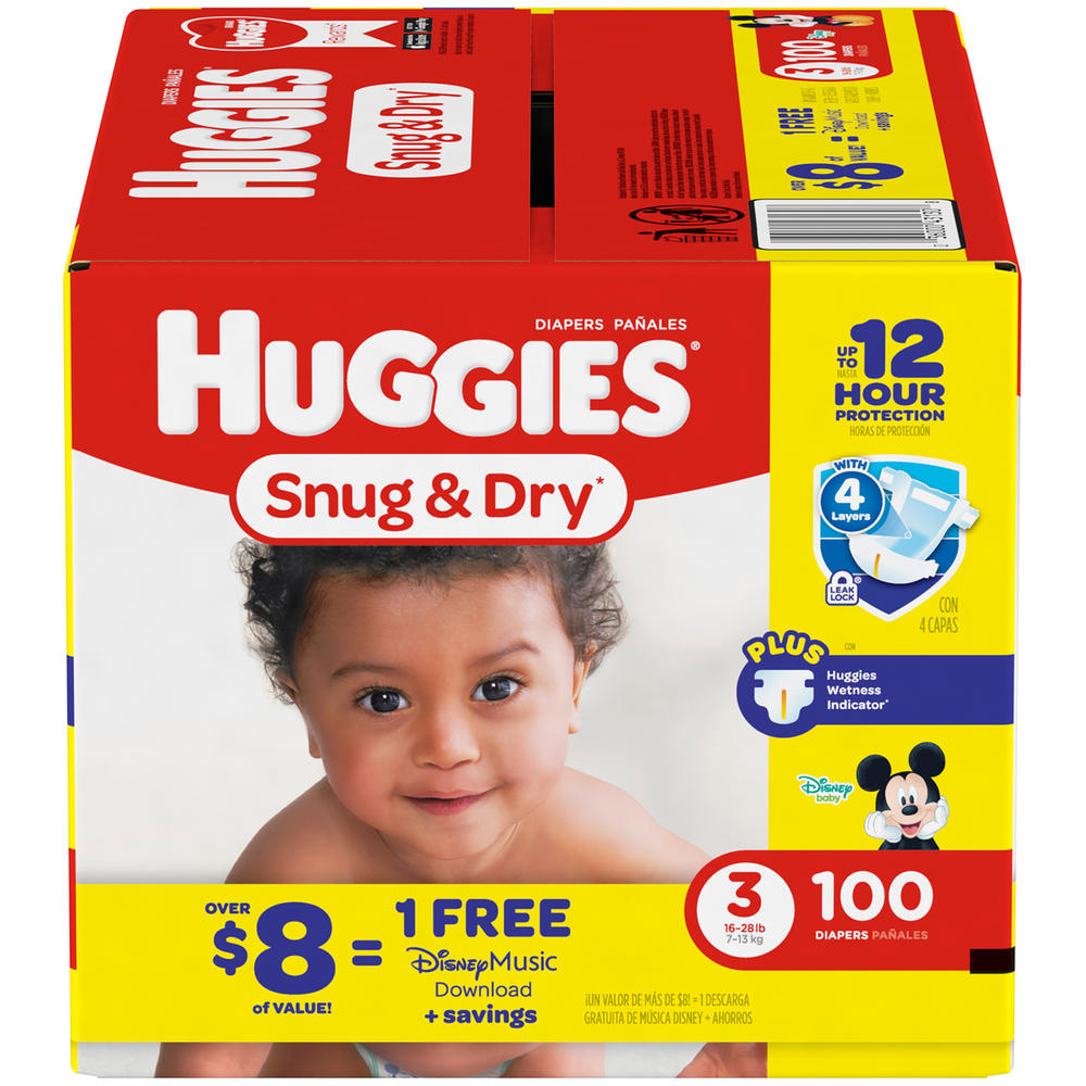 Huggies Snug & Dry Size 3 Diapers 100