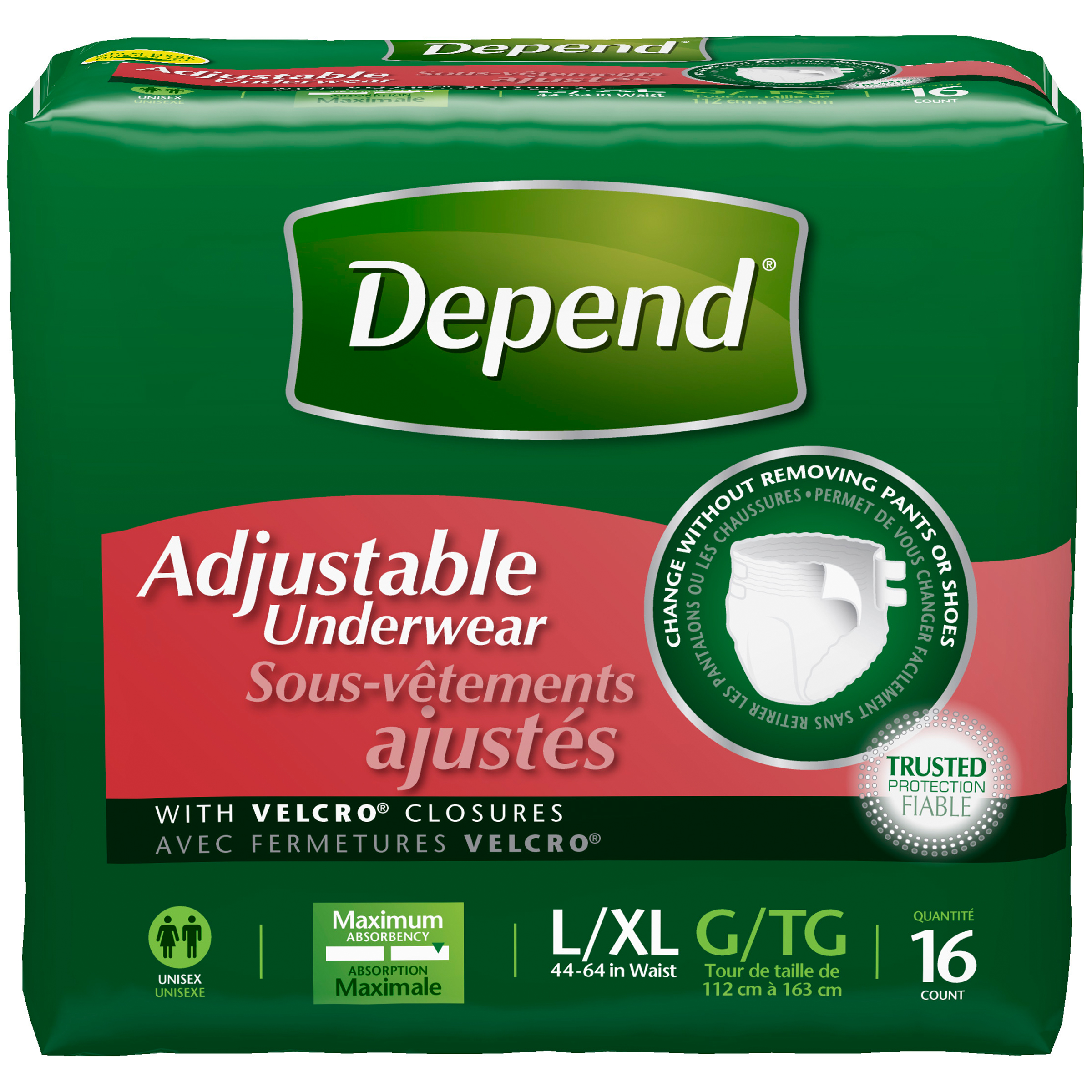 Depend ® Adjustable Underwear, Maximum Absorbency, Large/Extra Large