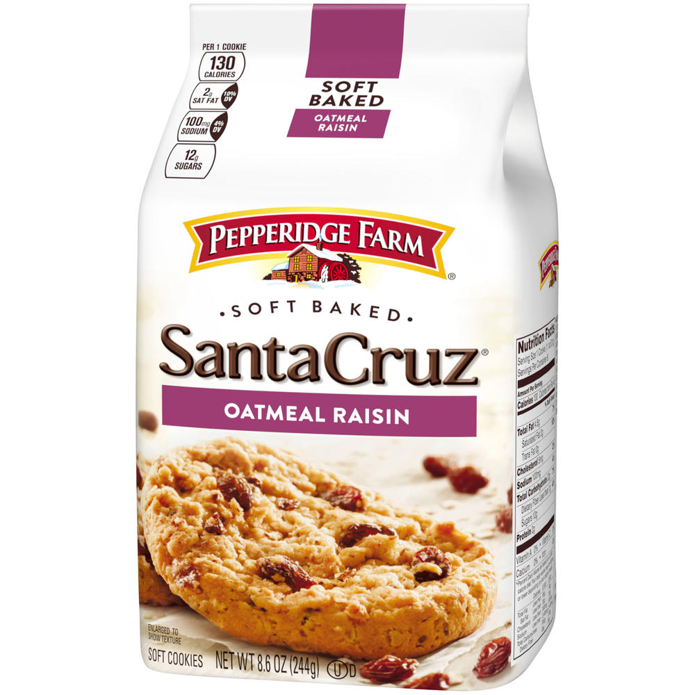 Pepperidge Farm Soft Baked Cookies, Santa Cruz, Oatmeal Raisin, 8.6 oz (244 g)