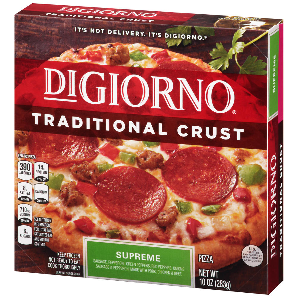 Digiorno For One Pizza, Traditional Crust, Supreme 10 ounces