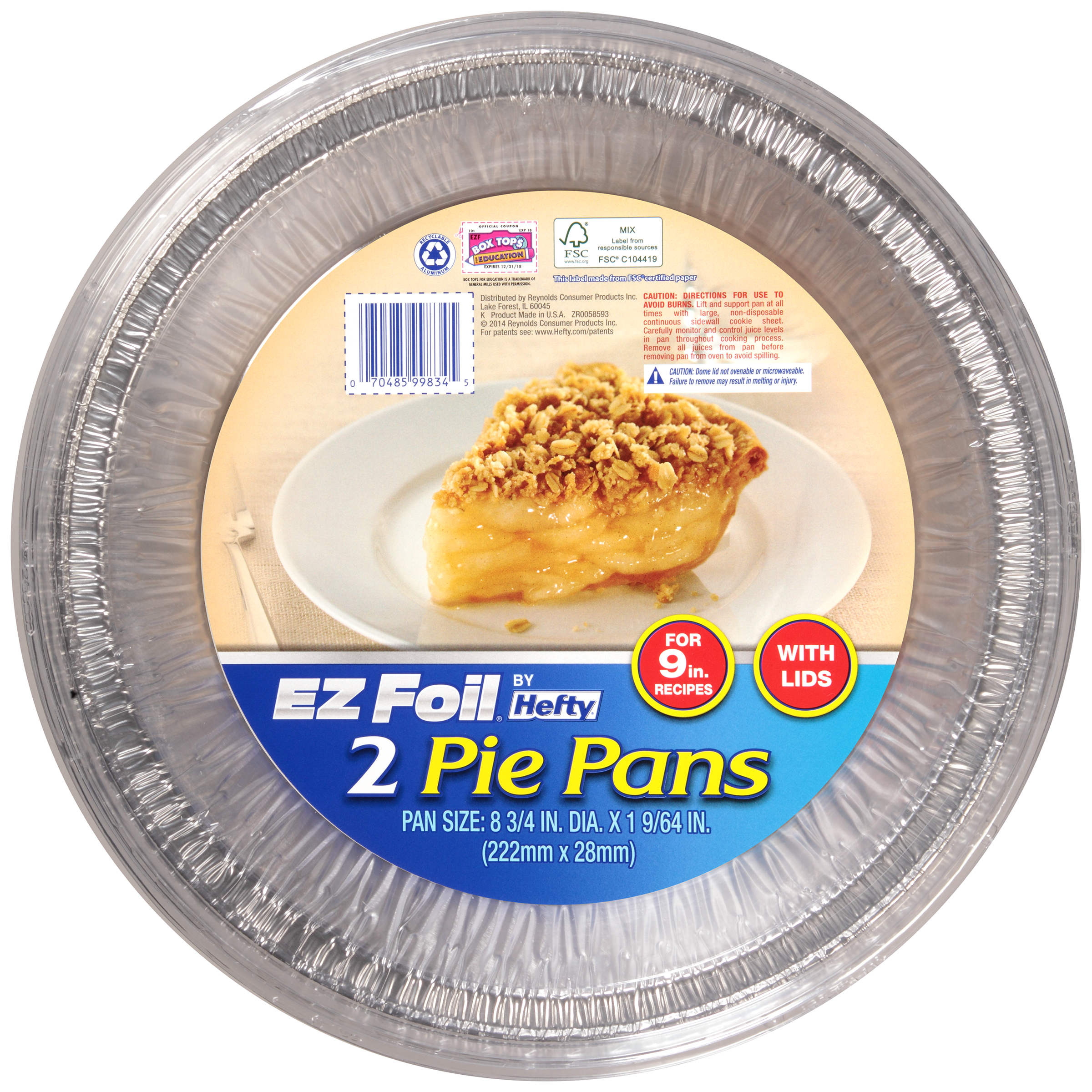 Hefty EZ Foil 2 Pk Pie Plate with Lid