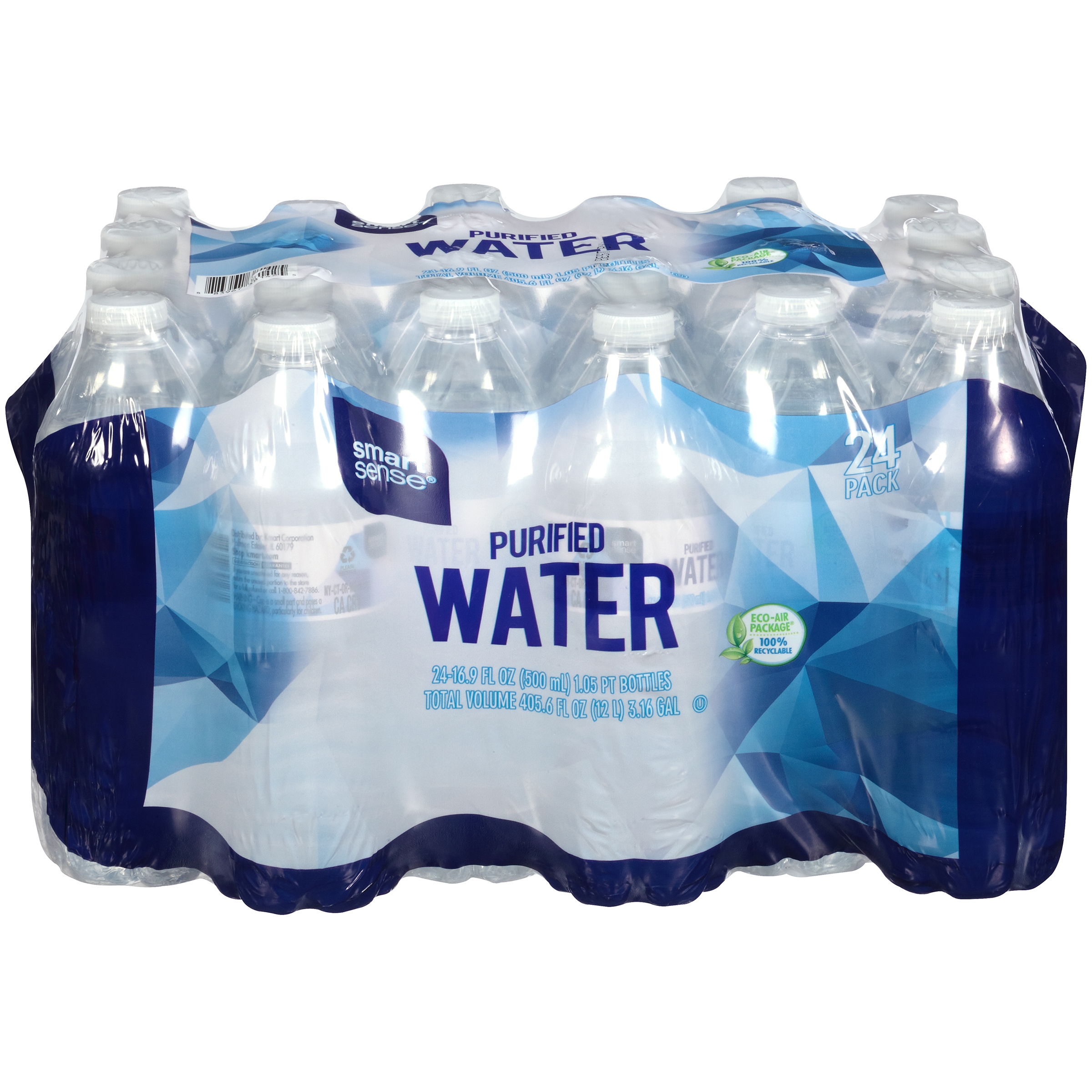 Smart Sense Purified Water 24 Pack, 16.9 fl oz each