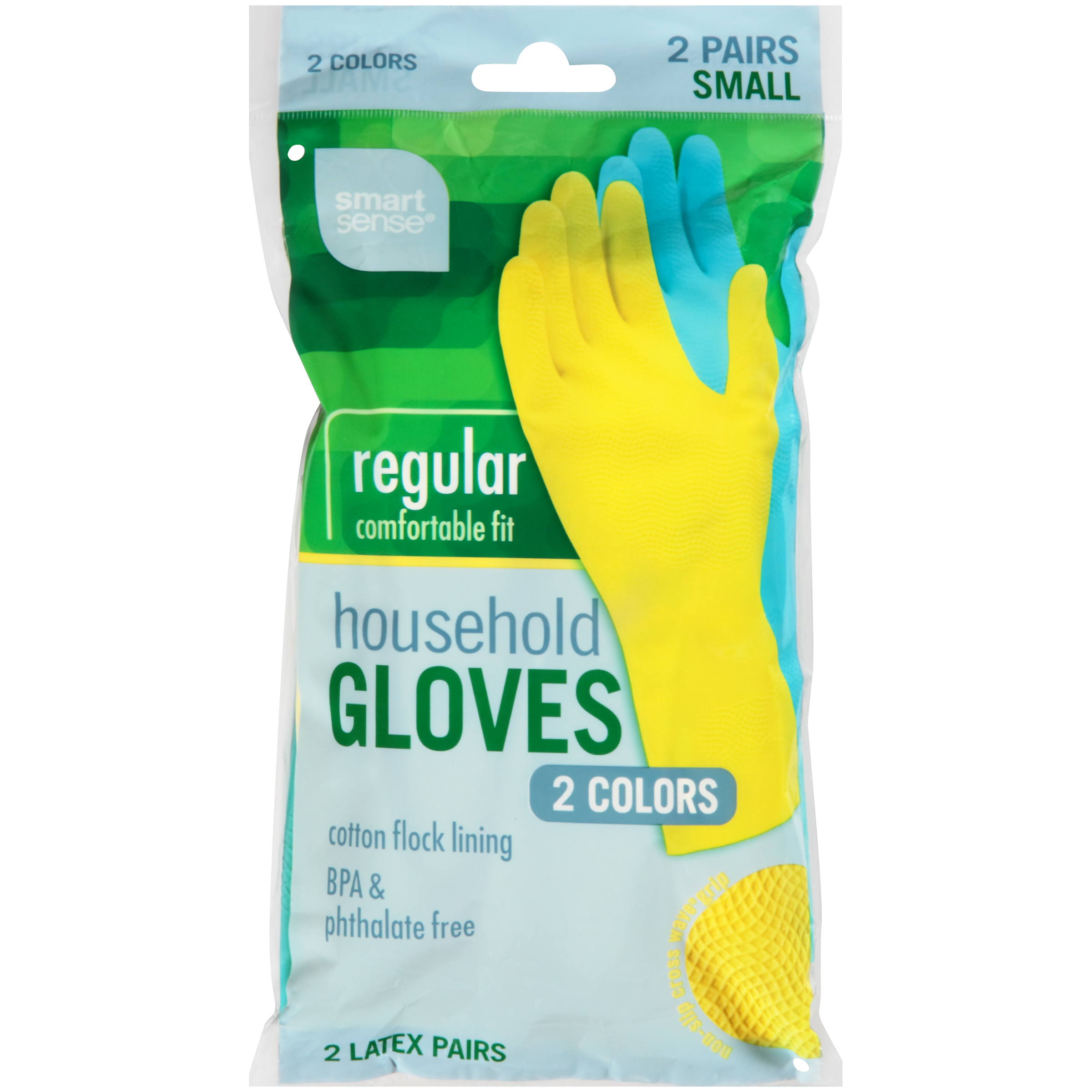Smart Sense Latex Gloves Household Small, Two Pairs