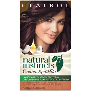 Clairol Natural Instincts Crema Keratina Hair Color, 4RV ...