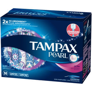 Pearl Tampons Plastic Ultra Absorbency Unscented 36 Tampons
