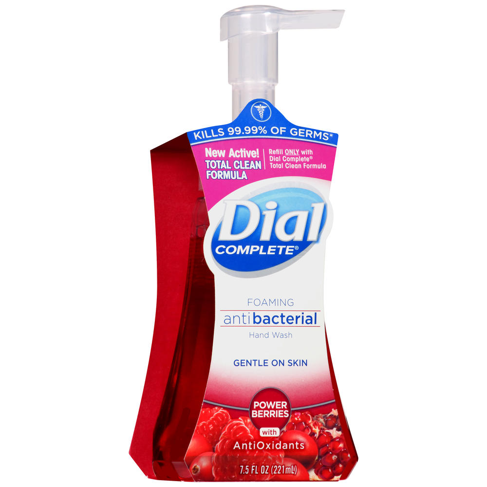 Dial Complete Hand Wash, Foaming, Antibacterial, Cranberry, with Antioxidants, 7.5 oz.
