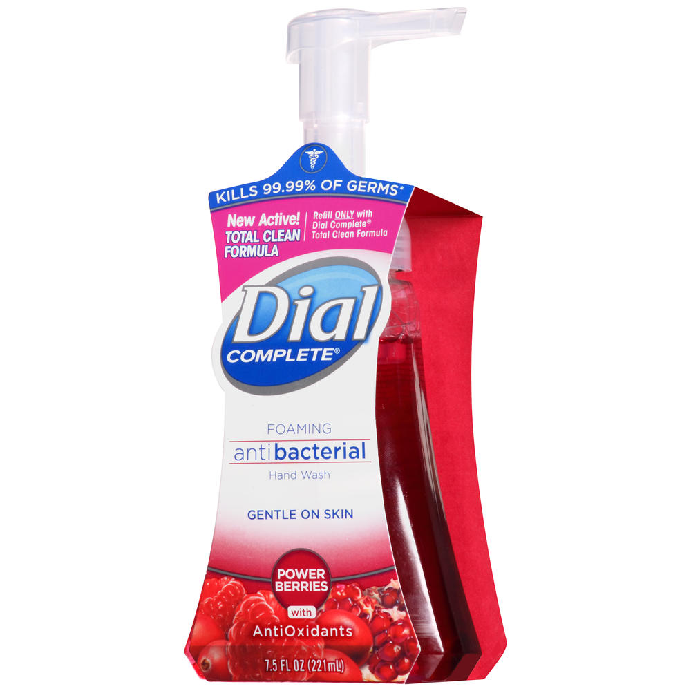 Dial Complete Hand Wash, Foaming, Antibacterial, Cranberry, with Antioxidants, 7.5 oz.