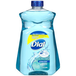 Dial Antibacterial Liquid Hand Soap, Spring Water Scent, 52oz Bottle, 6/Carton