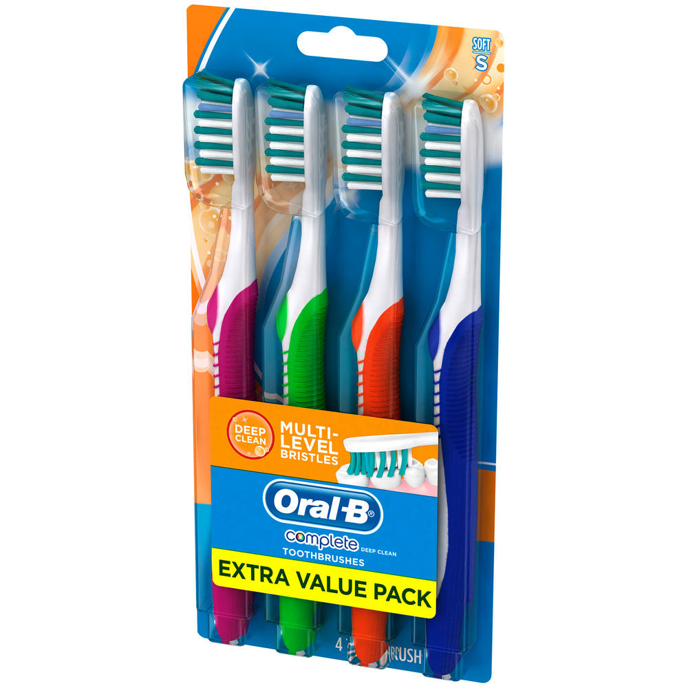 Oral-B Complete Deep Clean Soft Bristles Toothbrush 4 Count Oral Care 4 CT PEG
