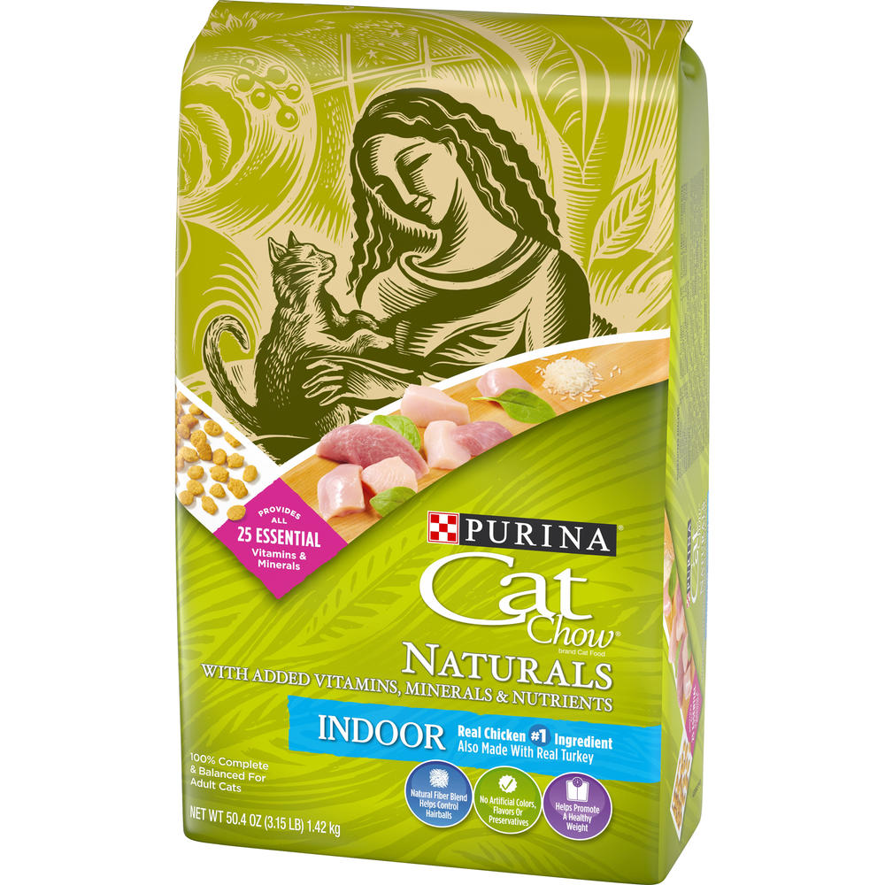 Purina Cat Chow Indoor Naturals Plus Vitamins & Minerals Cat Food 3.15 lb Bag