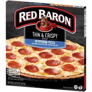 RED BARON Thin & Crispy Pepperoni Pizza 15.77 OZ BOX - Food & Grocery