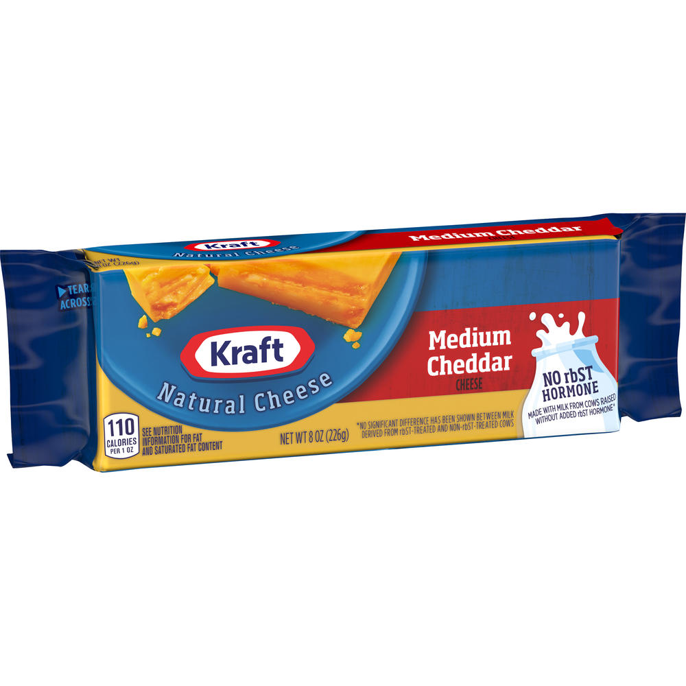 Kraft Natural Cheese, Medium Cheddar, 8 oz (226 g)
