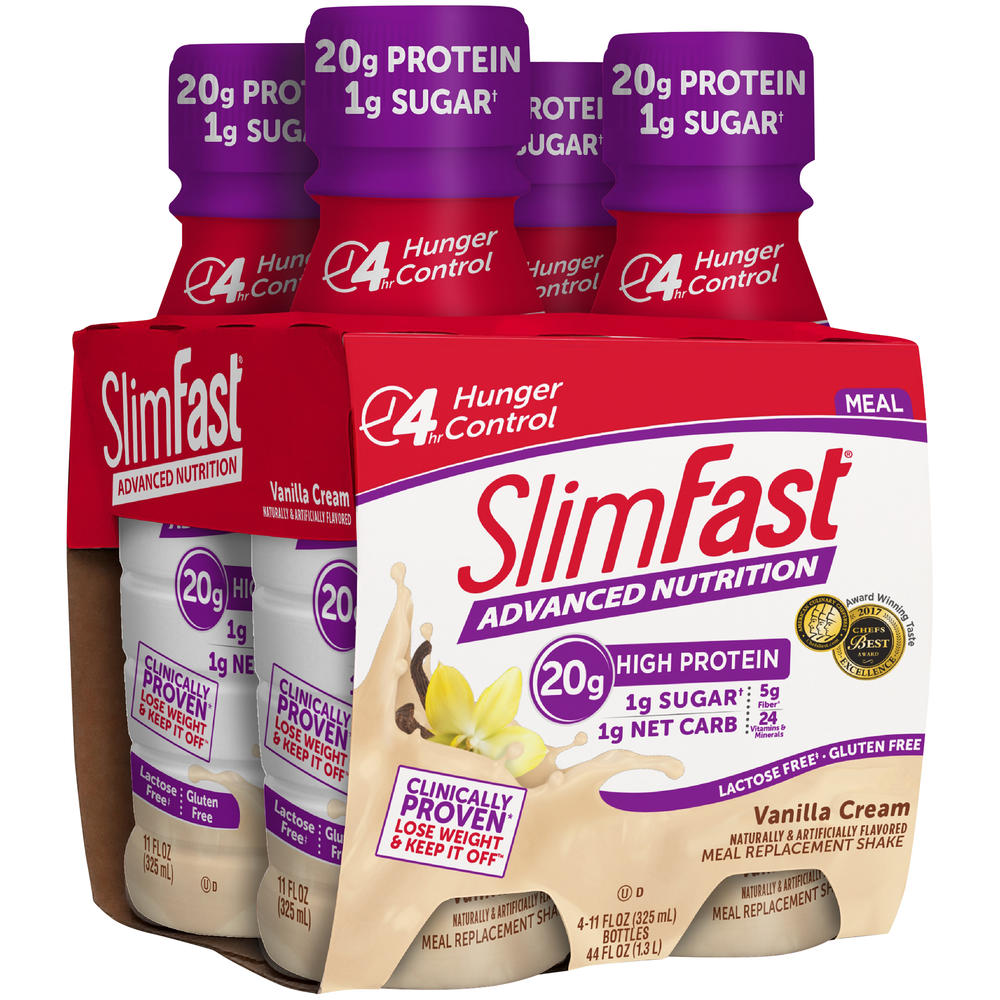 Slim-Fast SlimFast® Advanced Nutrition Vanilla Cream Meal Replacement Shake 4-11 fl. oz. Bottles