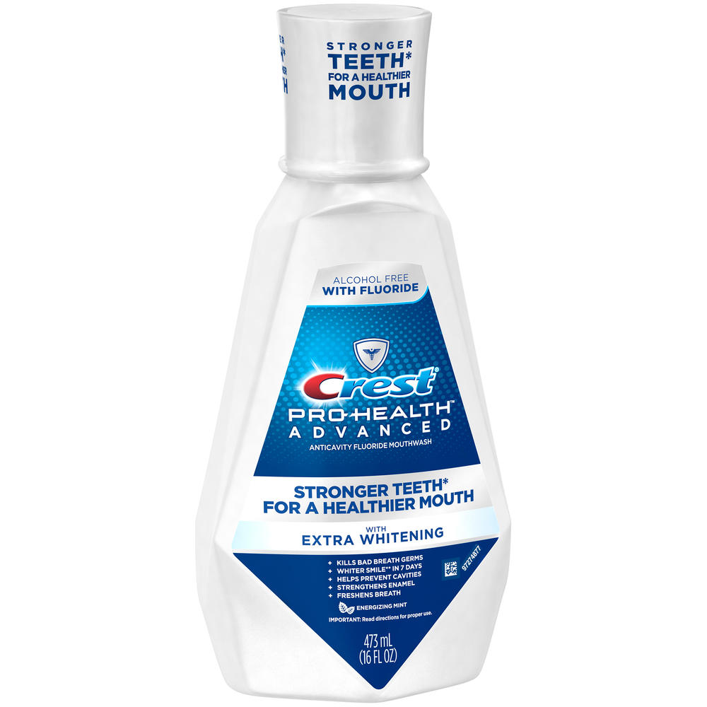 Pro-Health Advanced Mouthwash with Extra Whitening, Energizing Mint Flavor 437 ML