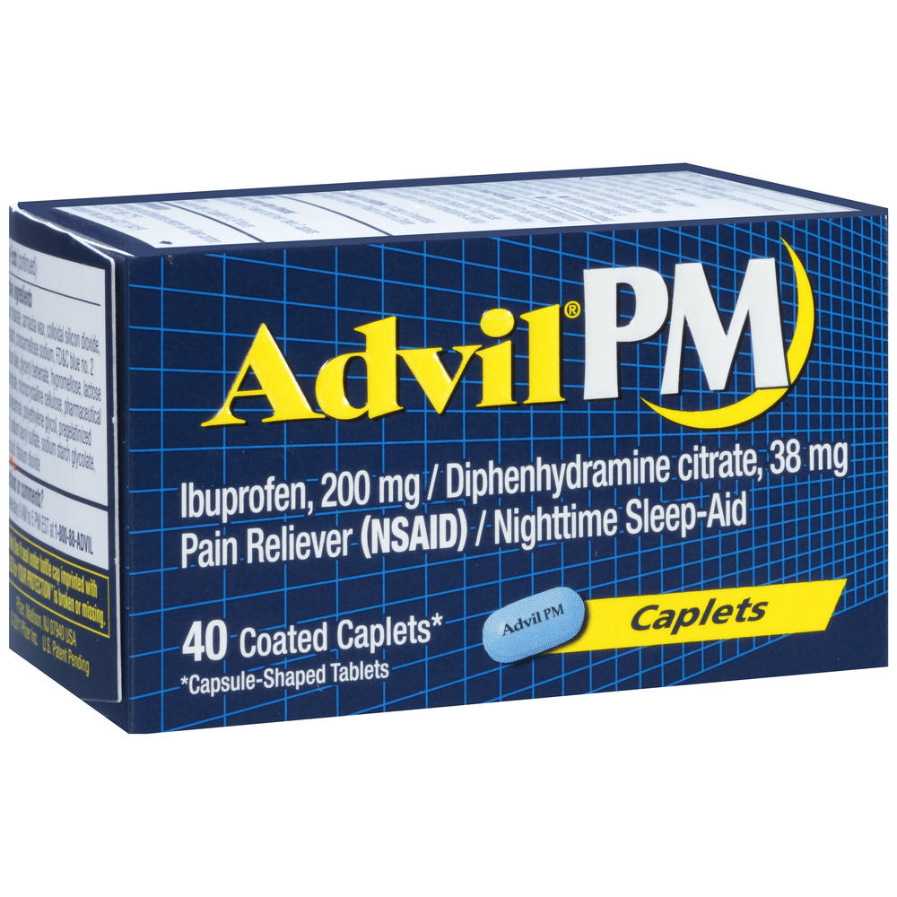 Advil Coated Caplets Pain Reliever/Nighttime Sleep Aid 40 CT BOX