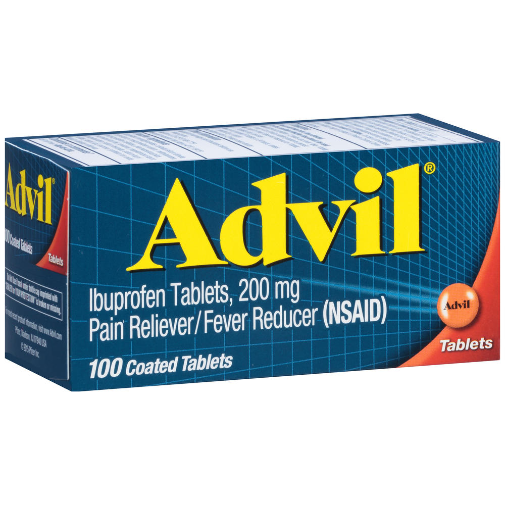 Advil Pain Reliever/Fever Reducer, 200 mg, Coated Tablets, 100 tablets