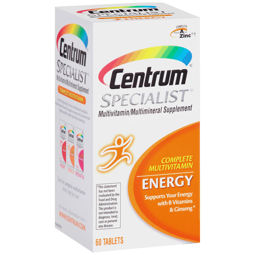 Centrum Specialist Complete Multivitamin, Energy, Tablets, 60 Tablets