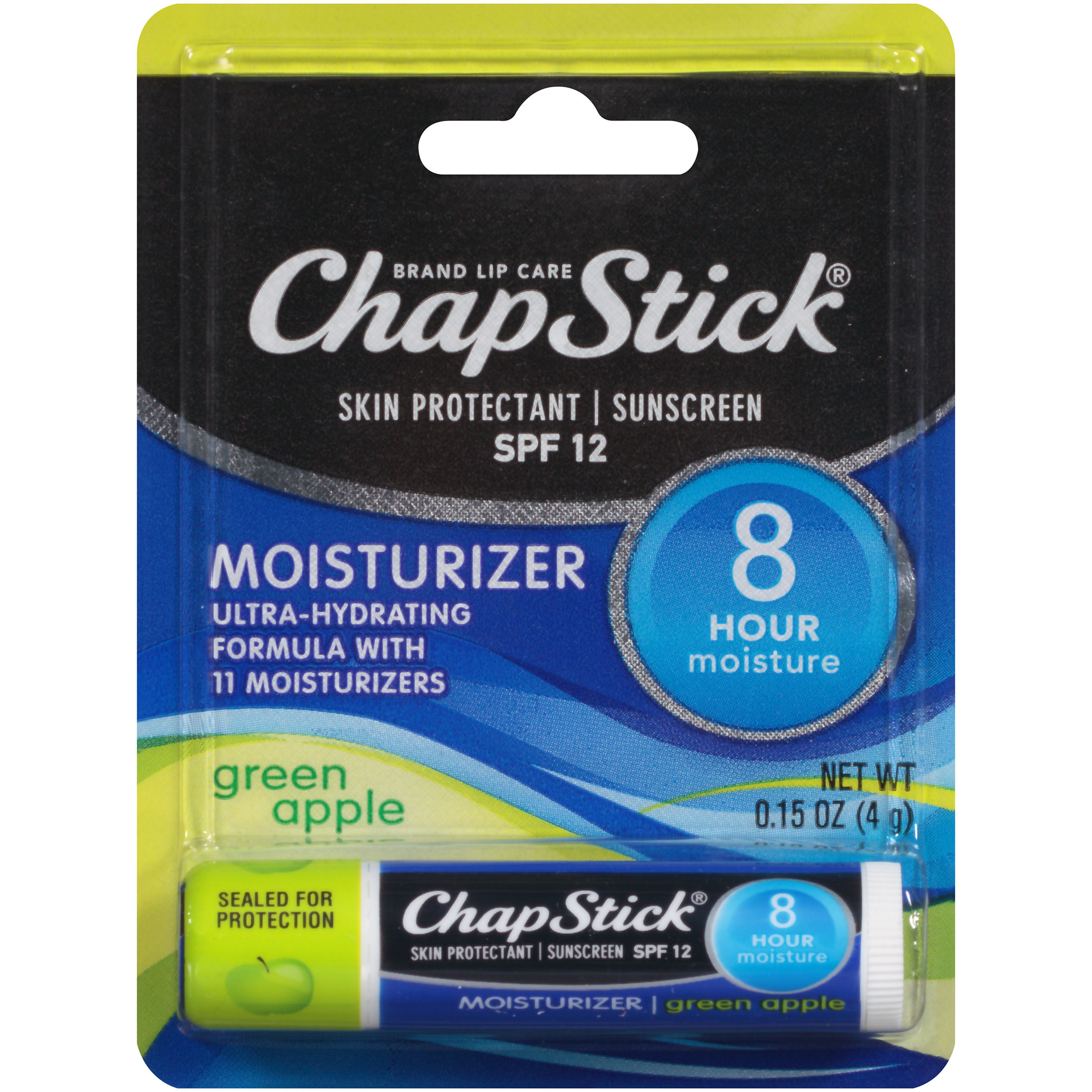 ChapStick Skin Protectant Lip Balm, Green Apple, SPF 15