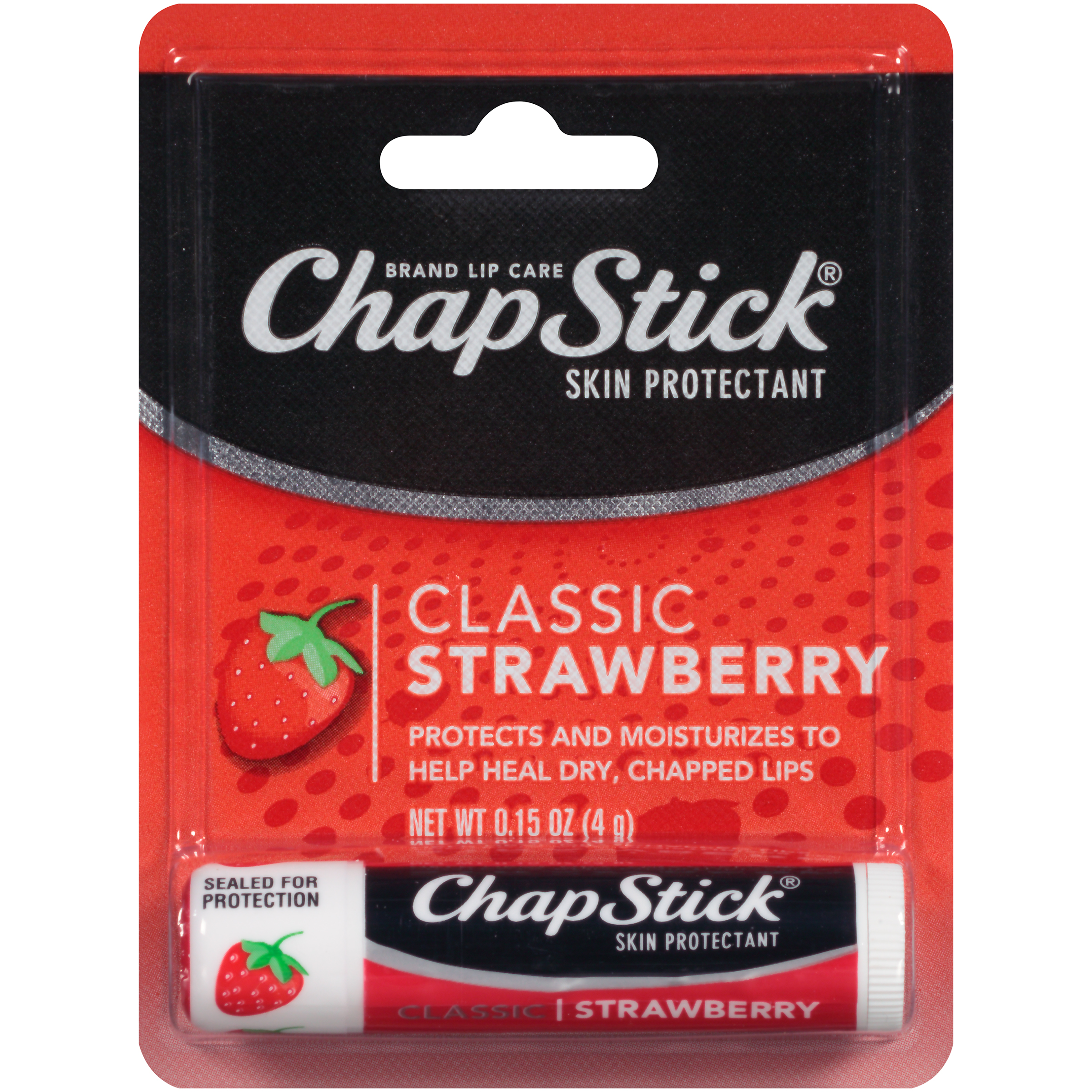 ChapStick Classic Skin Protectant/Sunscreen, SPF 4, Strawberry, 0.15 oz (4 g)