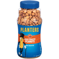 PLANTERS Honey Roasted Peanuts, 16 oz Resealable Jar - Flavored Peanuts with a Sweet Honey coating & Sea Salt - Wholesome Snacki