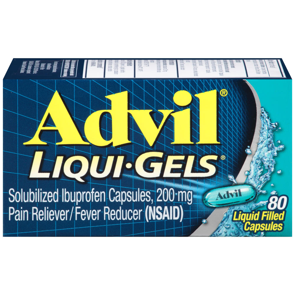 Advil Liqui-Gels Pain Reliever/Fever Reducer, 200 mg, Liquid Filled Capsules, 80 liqui-gels