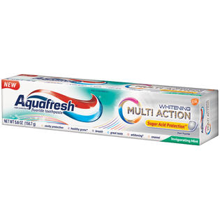 AQUAFRESH Multi Action Whitening Invigorating Mint Fluoride Toothpaste ...