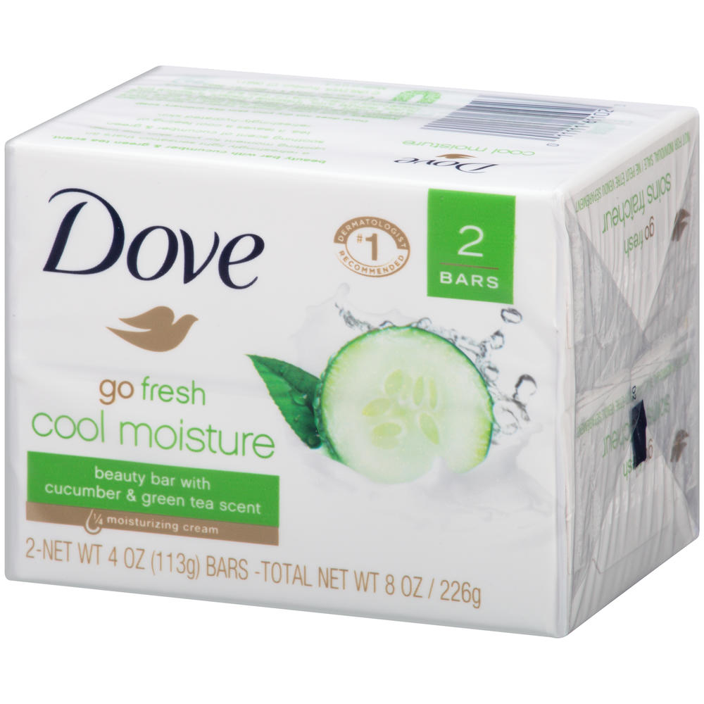 Dove  go fresh Cucumber and Green Tea Beauty Bar 4 oz, 2 Bar