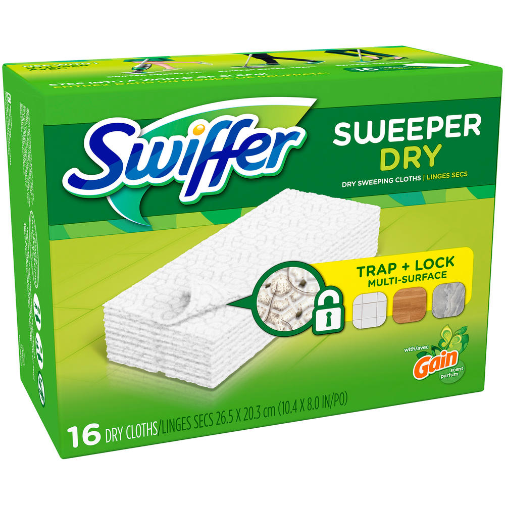 Swiffer Sweeper Dry Sweeping Pad Refills for Floor mop Gain Scent 16 Count