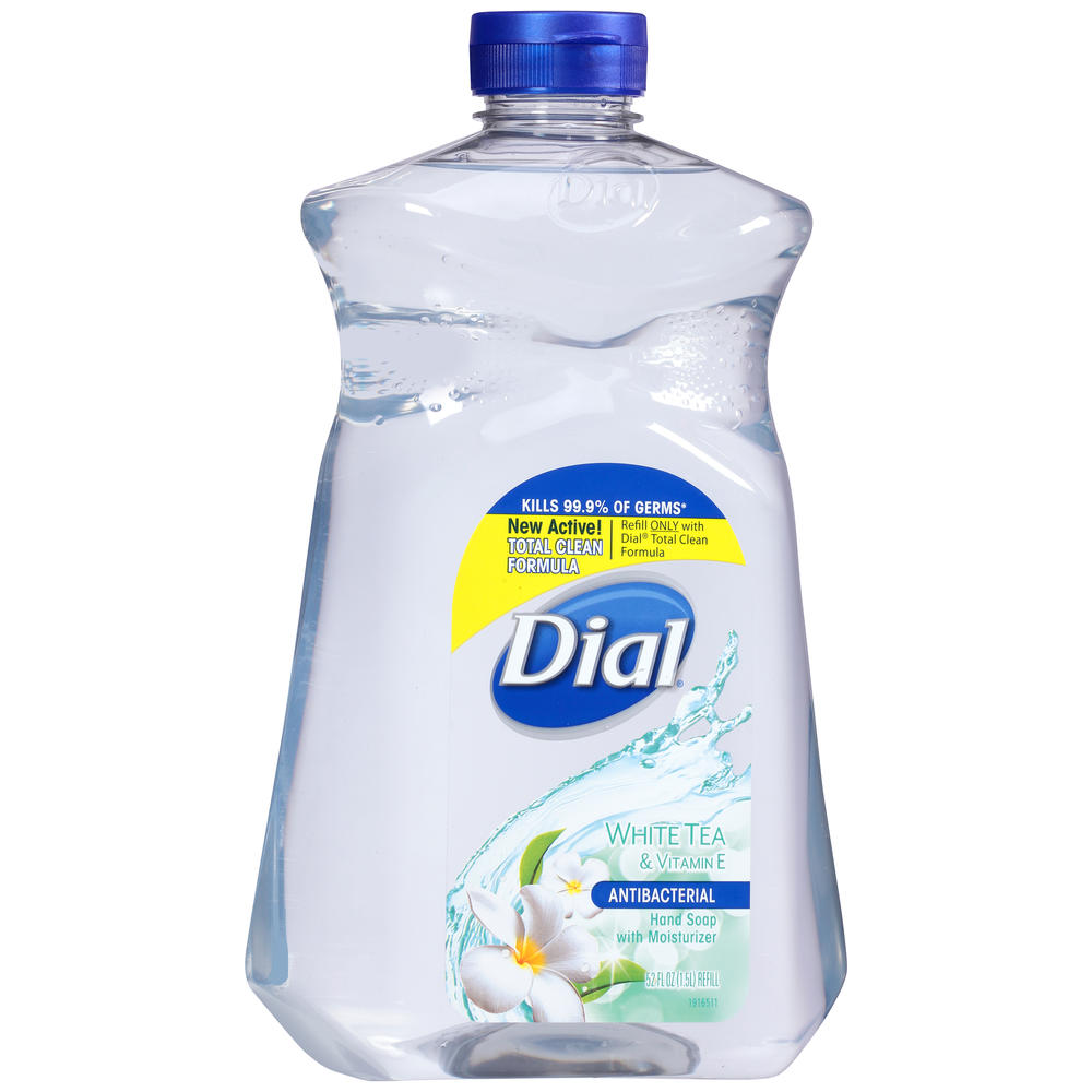Dial Hand Soap with Moisturizer, Antibacterial, White Tea & Vitamin E, 52 fl oz