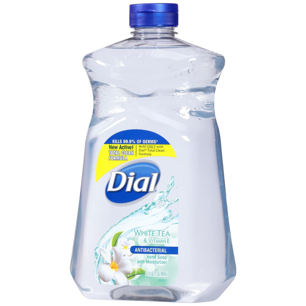 Dial Hand Soap with Moisturizer, Antibacterial, White Tea & Vitamin E, 52 fl oz