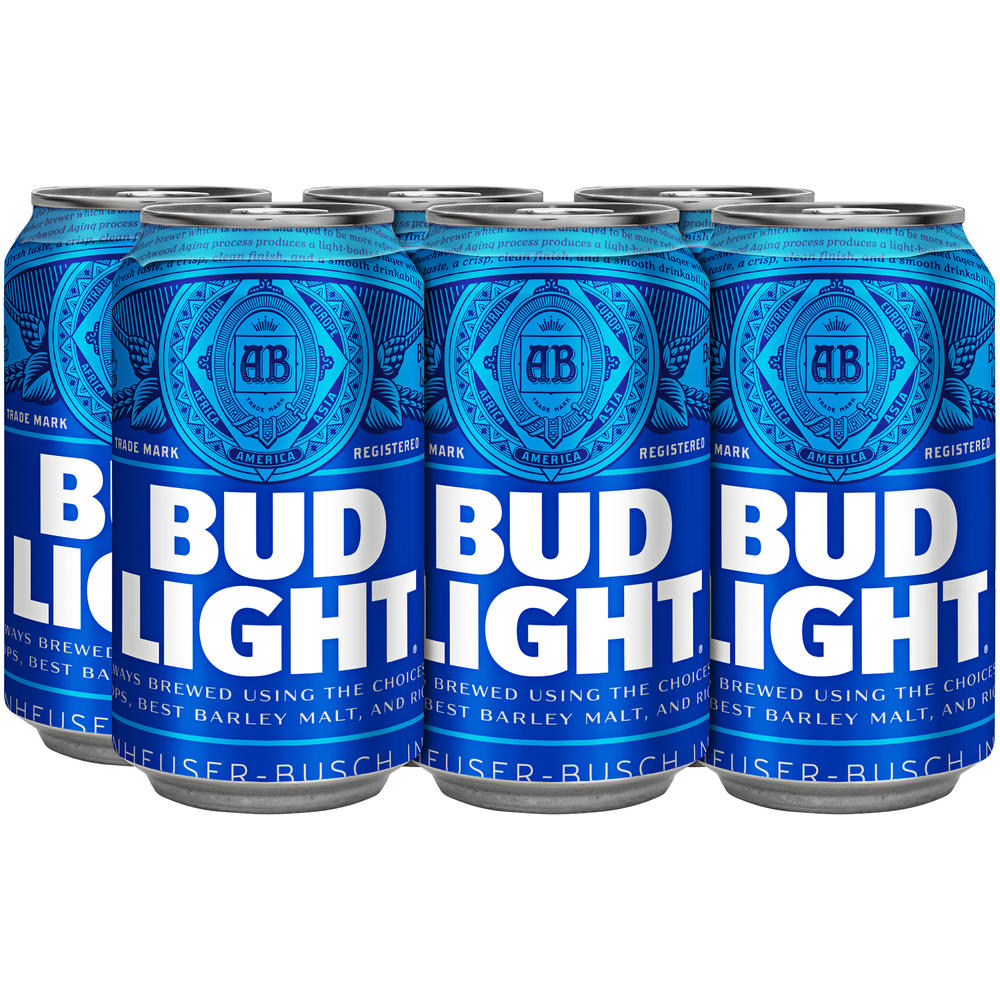 Bud Light Beer, 6 - 12 fl. oz. cans