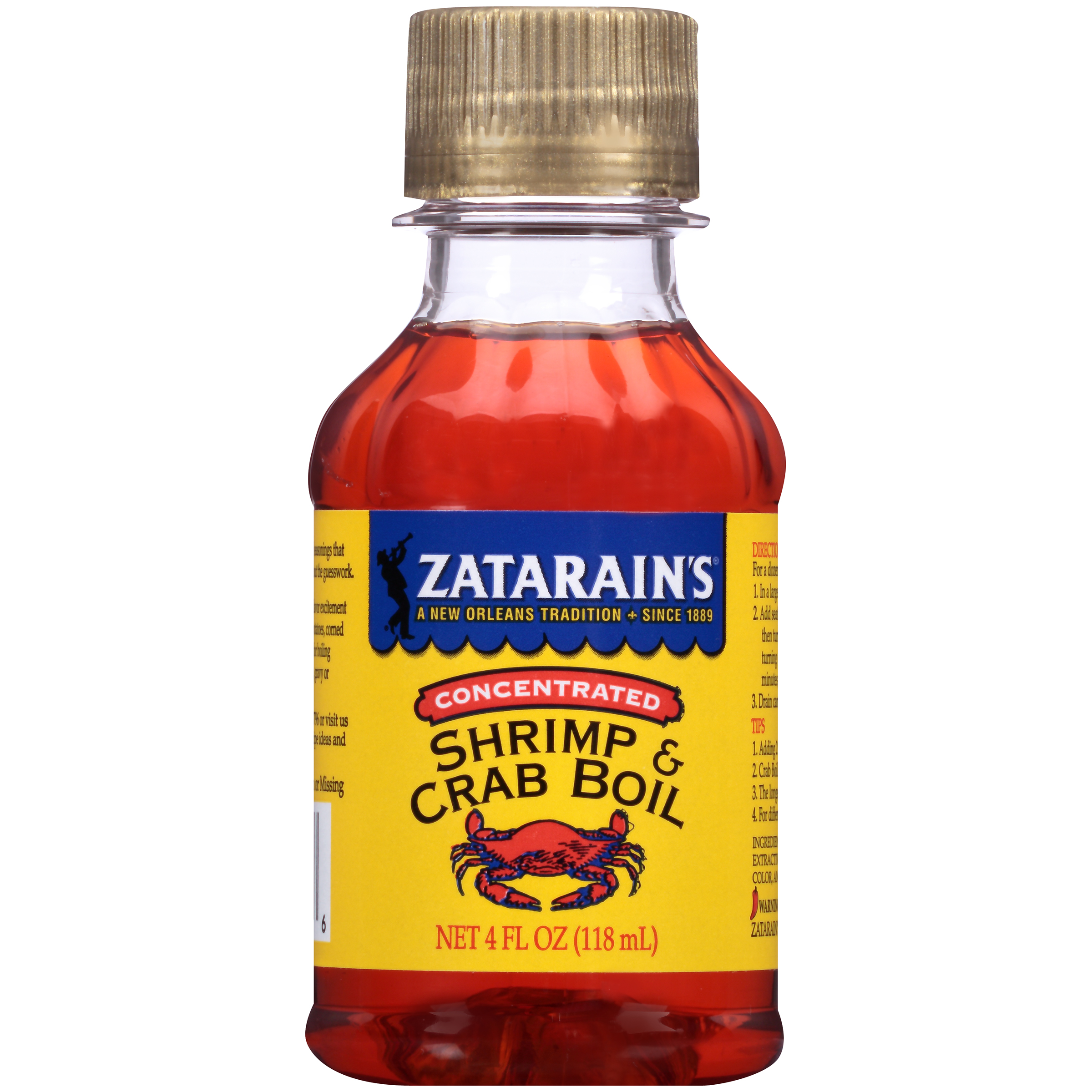 Zatarain's Shrimp and Crab Boil, Concentrated, 4 fl oz (118 ml)
