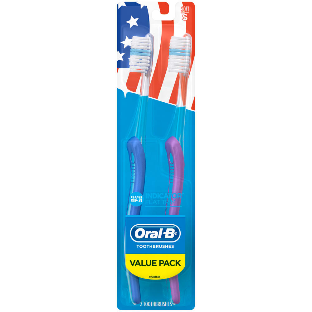 Oral-B Indicator Toothbrush, Soft, Value Pack, 2 toothbrushes