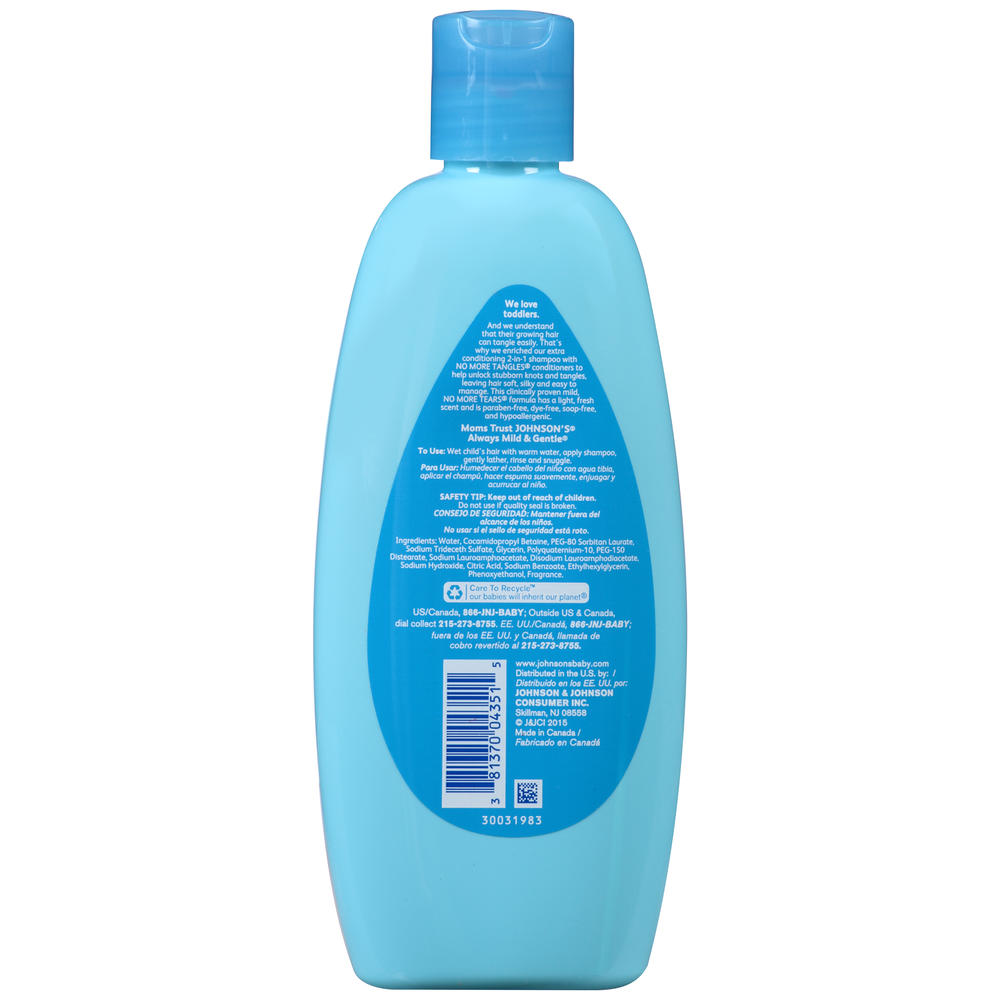 Johnson's No More Tears Shampoo, Extra Conditioning, 13 fl oz (384 ml)