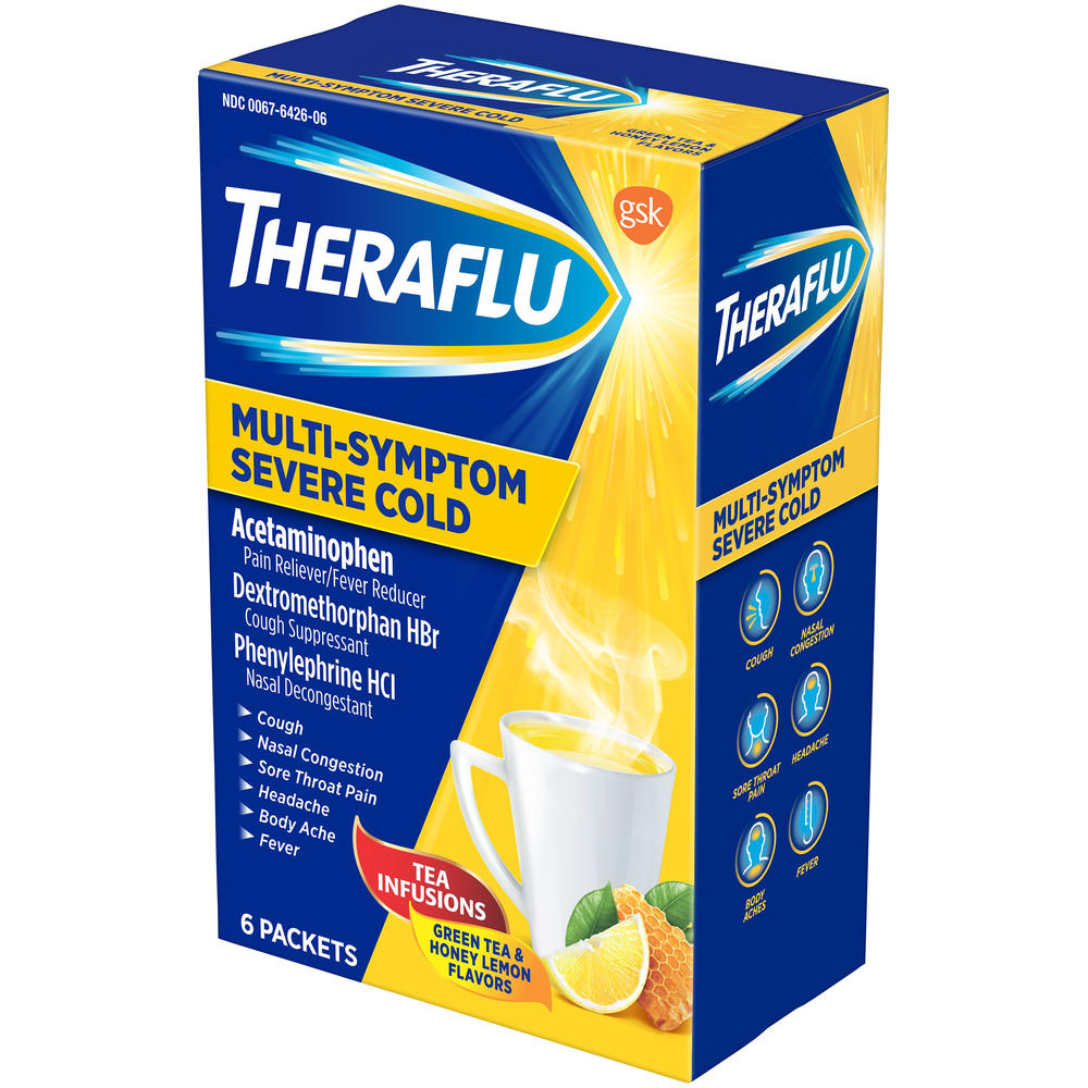 Multi Symptom Severe Cold w/Lipton-Honey Lemon, 6 ct