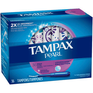 Pearl Tampons Plastic Ultra Absorbency Unscented 36 Tampons