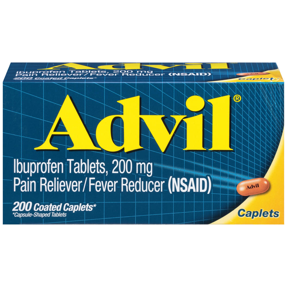 Advil Pain Reliever/Fever Reducer, Coated Caplets, 200 caplets