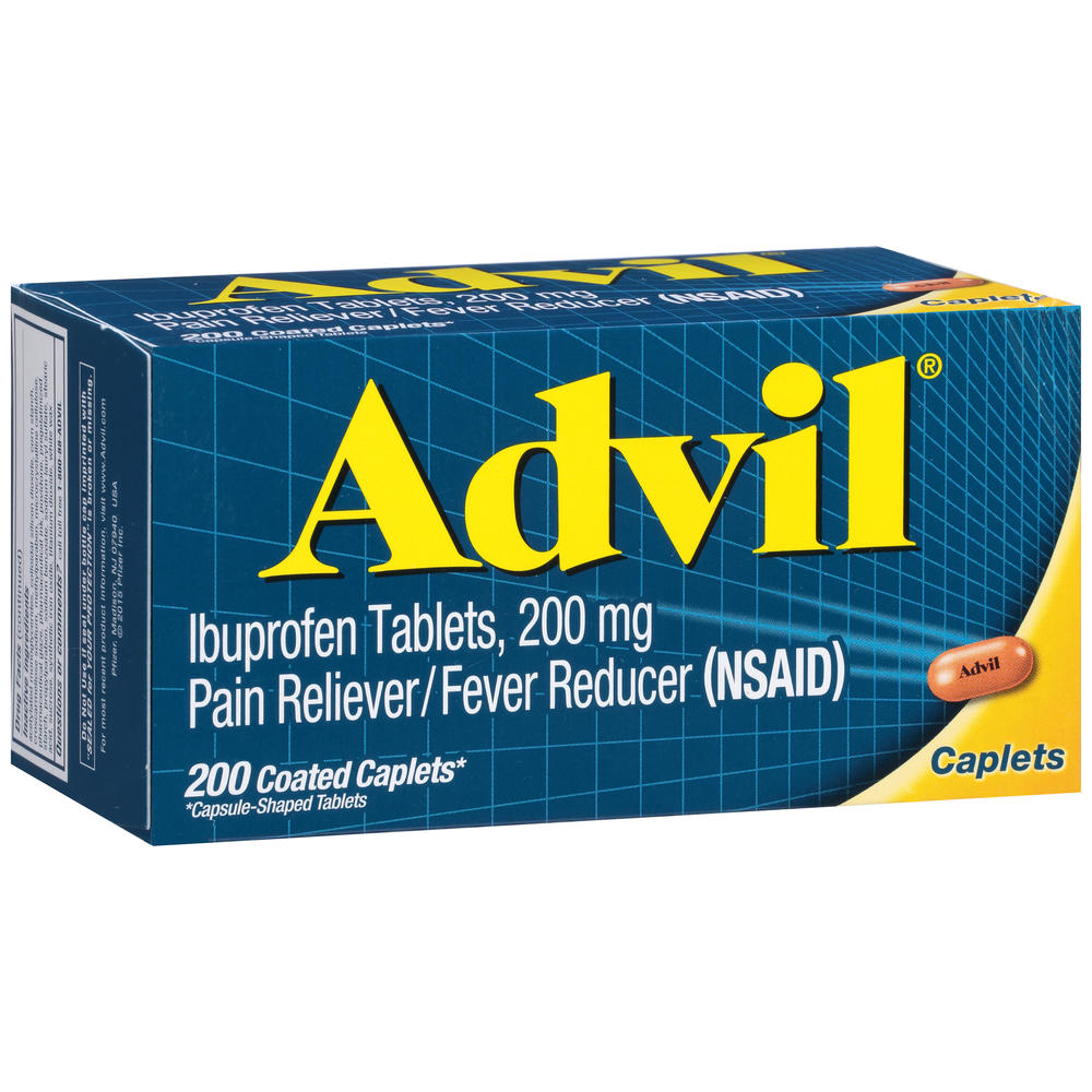 Advil Pain Reliever/Fever Reducer, Coated Caplets, 200 caplets