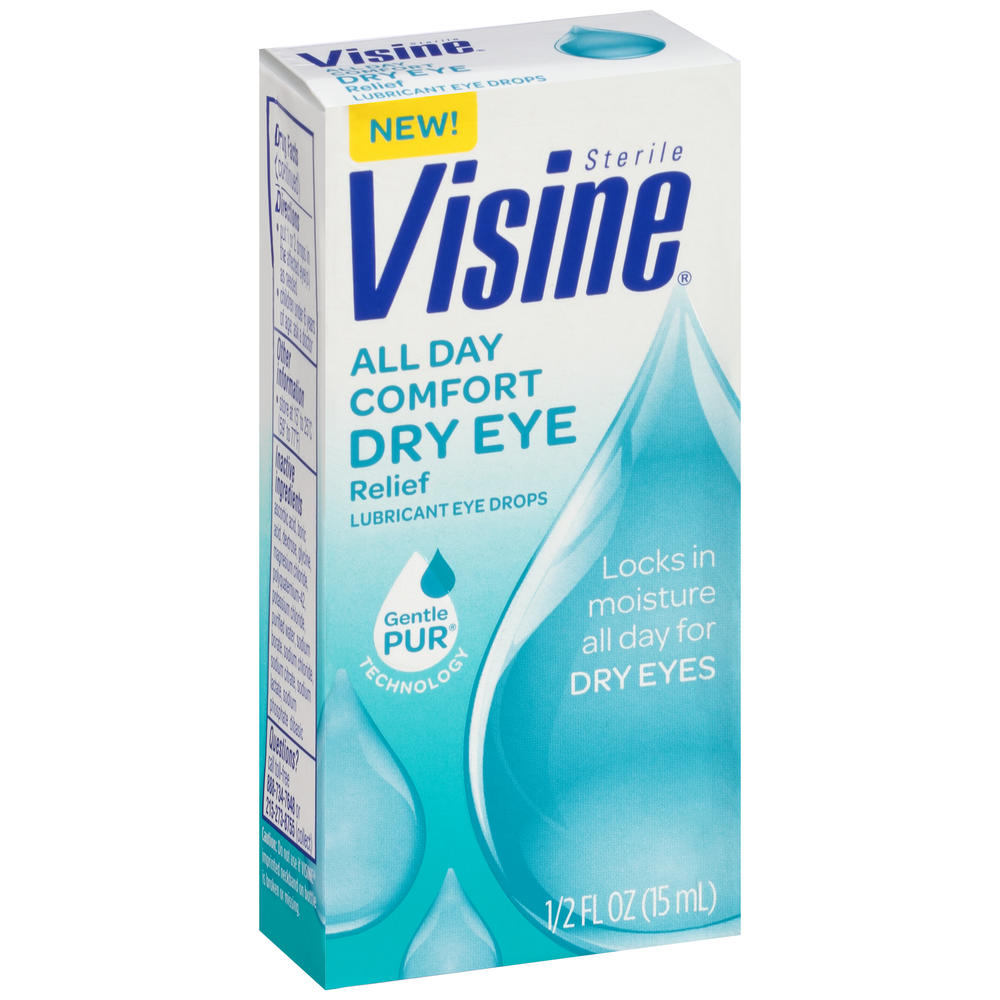 Visine Tears Lubricant Eye Drops, Long Lasting Dry Eye Relief, 0.5 fl oz (15 ml)