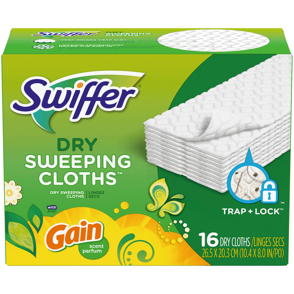 Swiffer Sweeper Dry Sweeping Pad Refills for Floor mop Gain Scent 16 Count