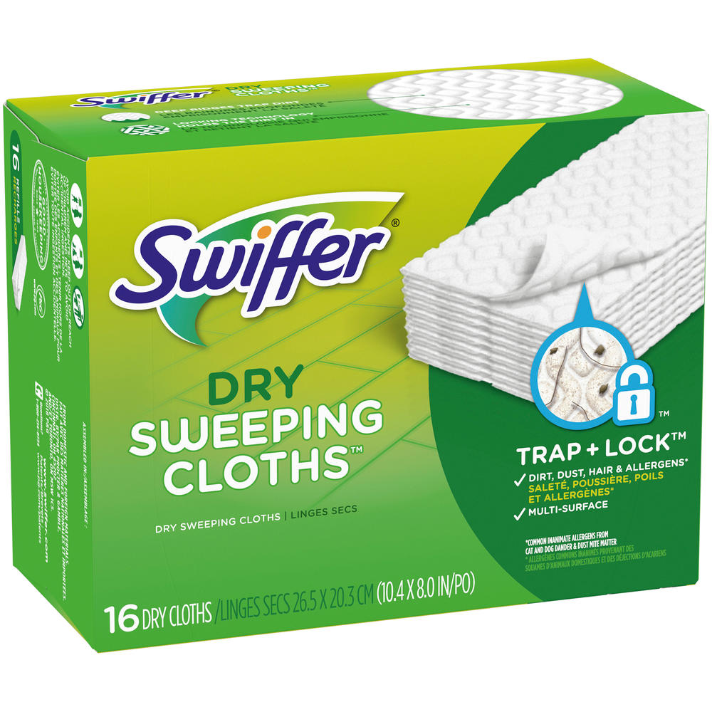 Swiffer  Sweeper Dry Sweeping Pad, Multi Surface Refills for Dusters Floor Mop, Unscented,16 count