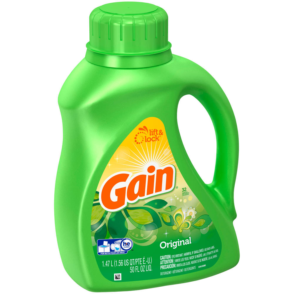 Gain Detergent, 2X Ultra, Original Fresh, 50 fl oz (1.56 qt) 1.47 lt