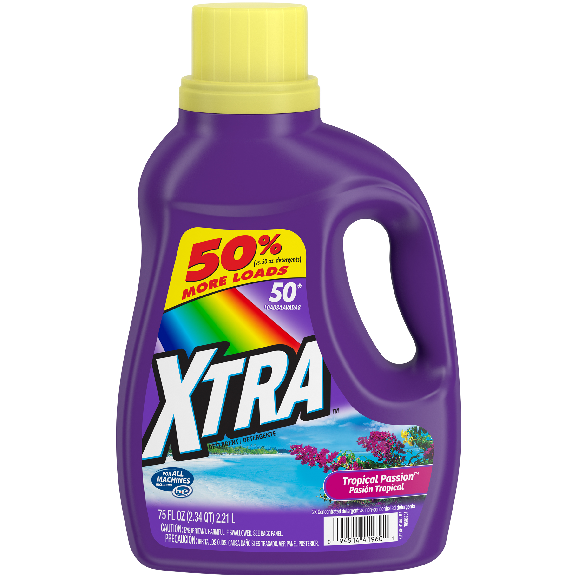 Xtra Detergent, Tropical Passion 75 fl oz (2.34 qt) 2.21 lt, Size: 75 oz. Xtra Detergent, Tropical Passion 75 fl oz (2.34 qt) 2.21 lt, Size: 75 oz.