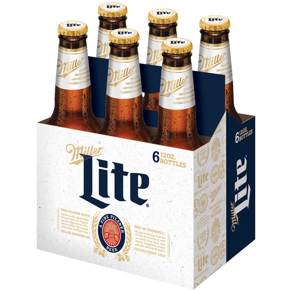Miller Lite Beer, 6 - 12 oz. bottles