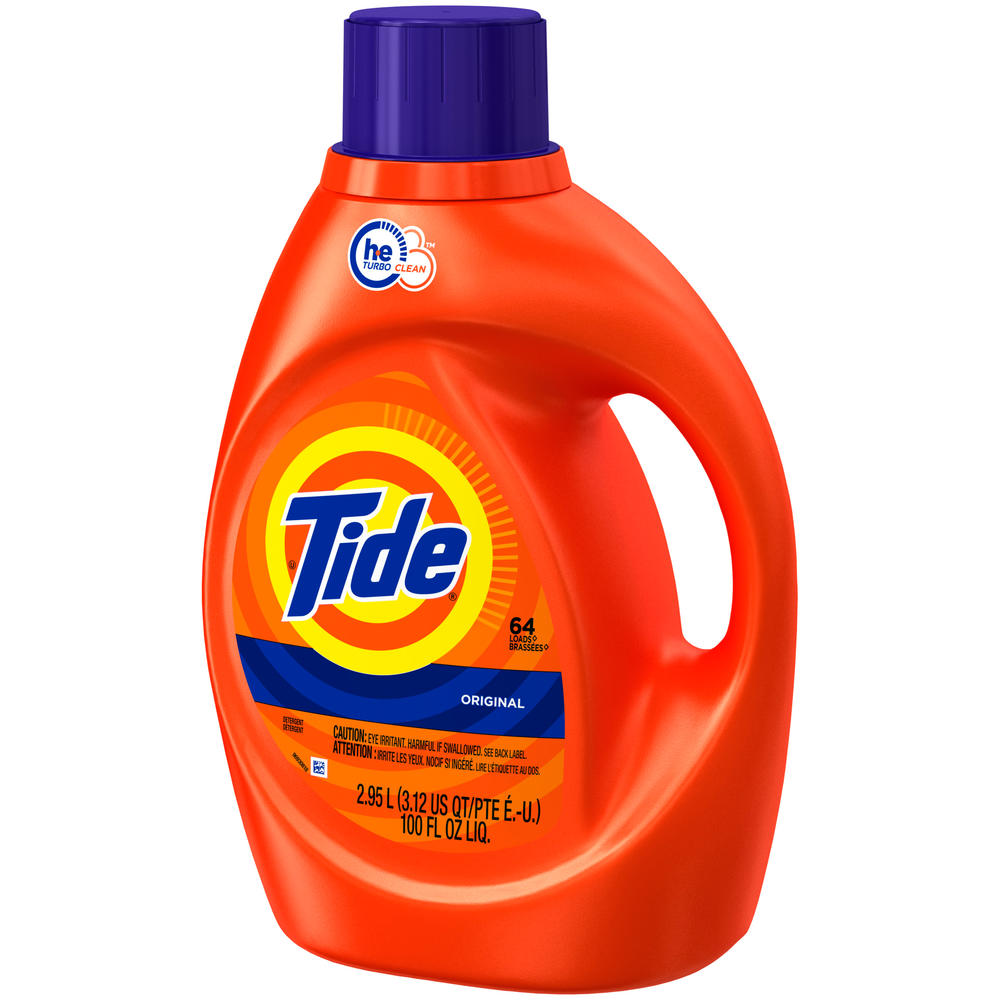 Tide Original Scent HE Turbo Clean Liquid Laundry Detergent, 100 fl. oz, 64 loads