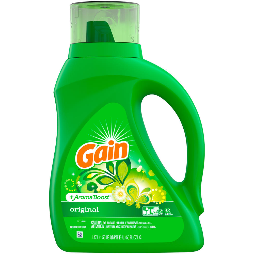 Gain Detergent, 2X Ultra, Original Fresh, 50 fl oz (1.56 qt) 1.47 lt