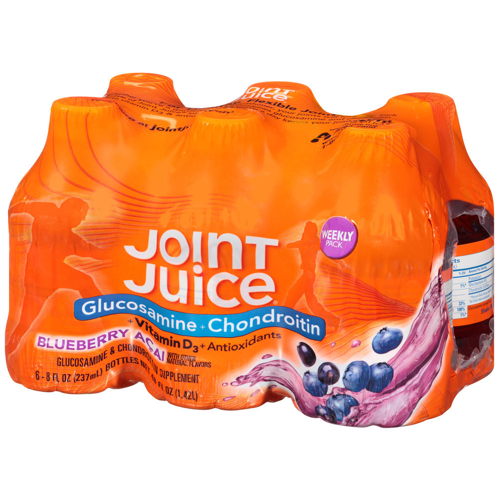 Joint Juice Glucosamine + Chondroitin Drink, Blueberry Acai, Weekly Pack, 6 - 8 fl oz (237 ml) bottles [1.5 qt (1.42 lt)]