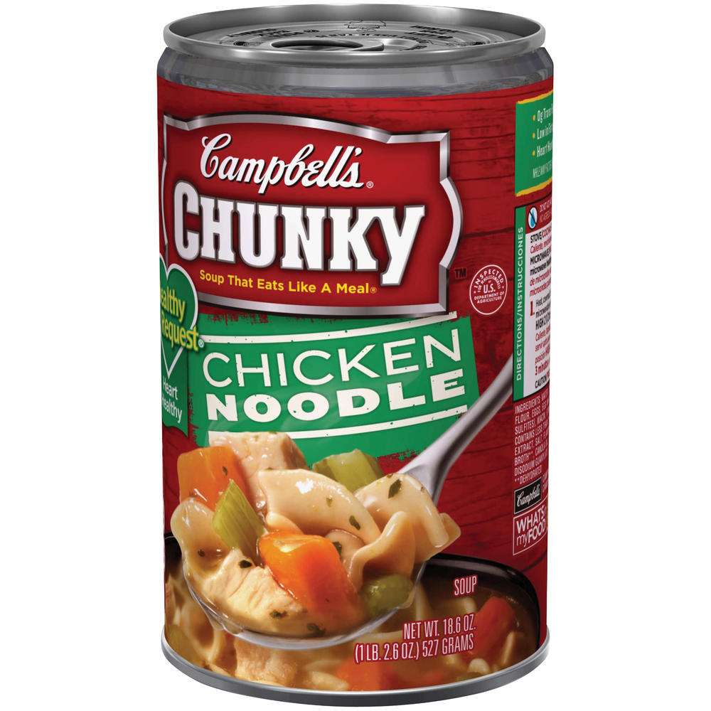 Campbell's Chunky Healthy Request Soup, Chicken Noodle, 18.6 oz (1 lb 2.6 oz) 527 g