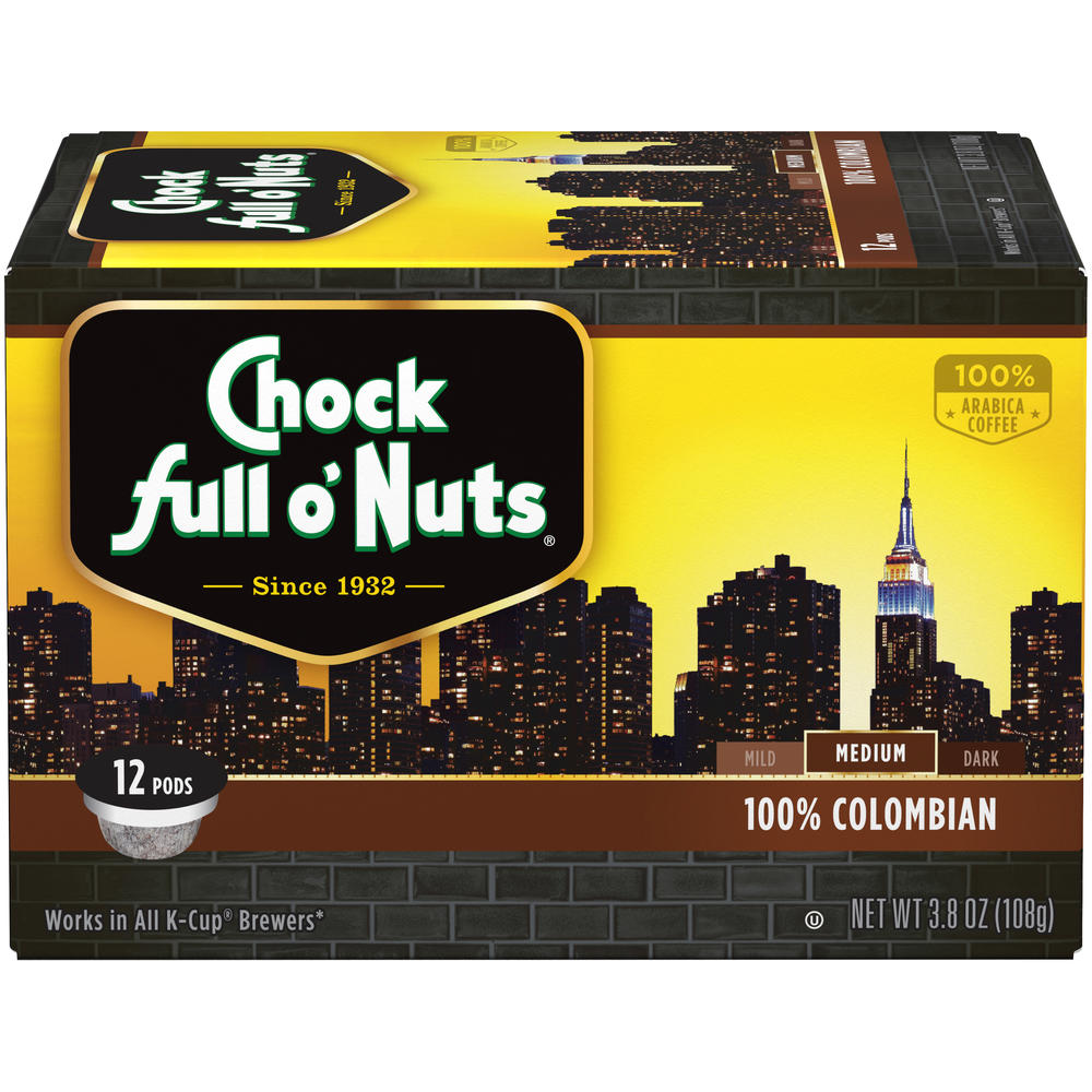 Chock Full o' Nuts Chock full o&#8217; Nuts® 100% Colombian Medium Roast Coffee Single Serve Pods 12 ct Box